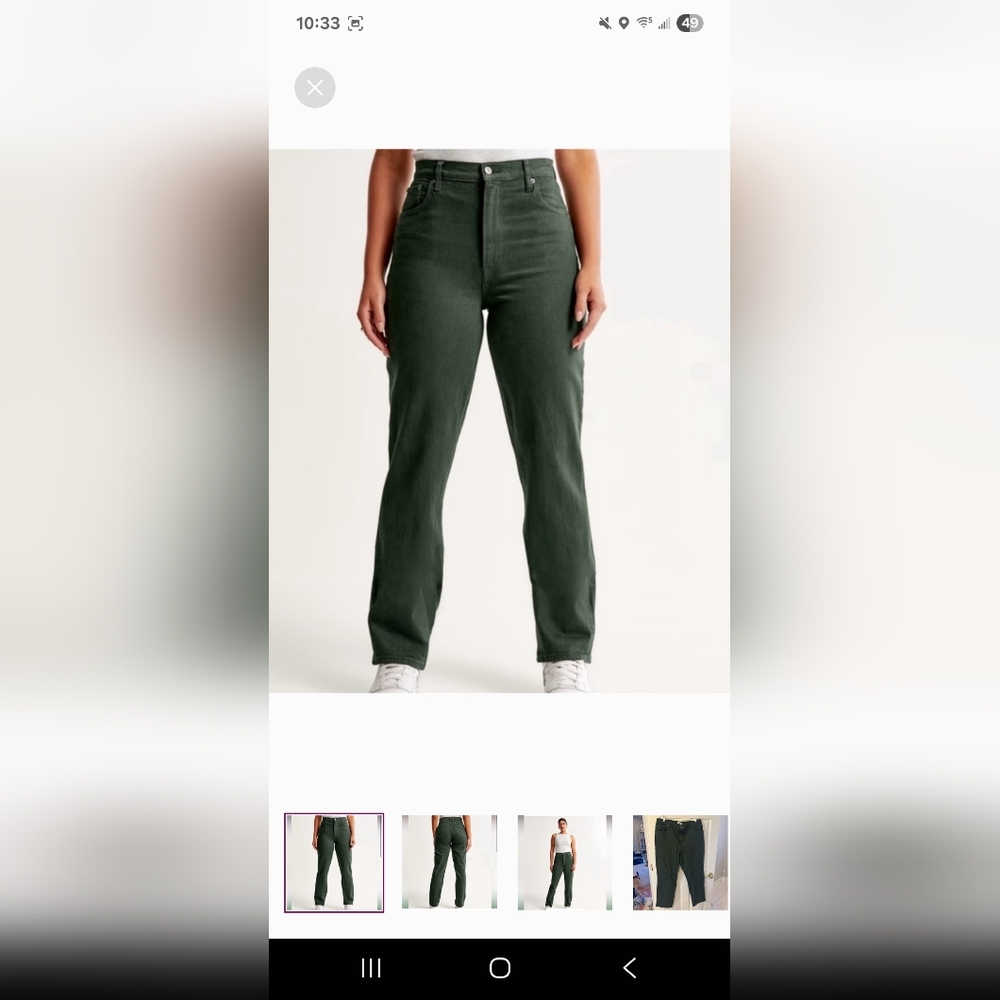 Abercrombie & Fitch 90s Straight Ultra High RISE Jeans - Dark Green. 30 Short